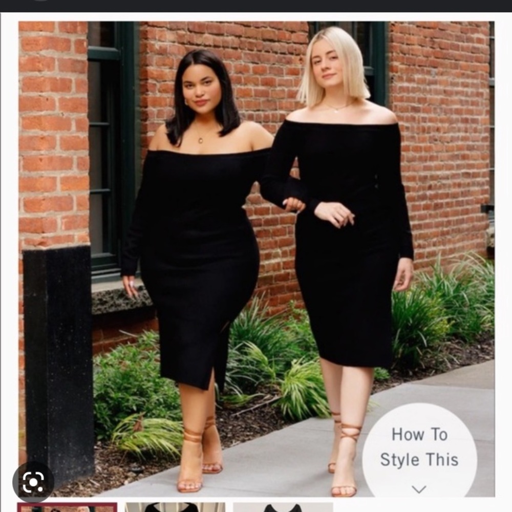 Abercrombie off the shoulder black knit dress